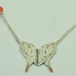 Collier aus 925 Sterlingsilber mit Karneol