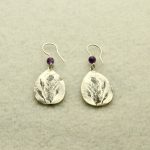 03.91 Ohrgehänge "Gräser" aus 925 Sterlingsilber mit Amethyst