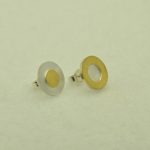 03.97 Ohrstecker aus 925 Sterlingsilber/Bicolor