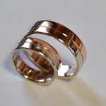 Eheringe aus 585 Weißgold und 585 Rotgold